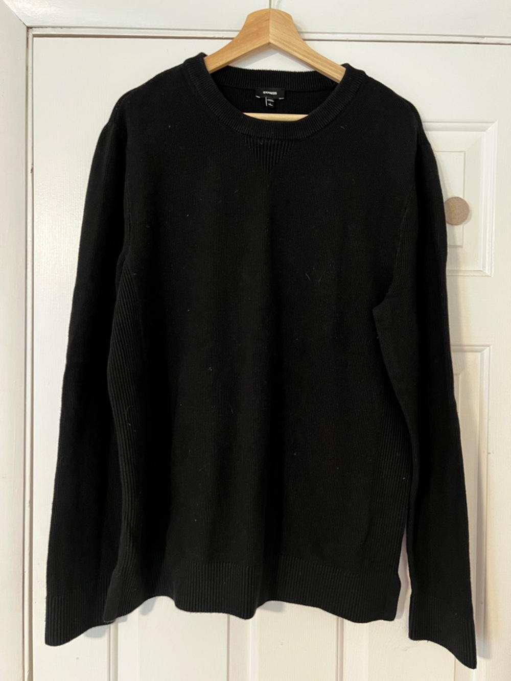 Express Men's Black Crewneck Pullover Sweater